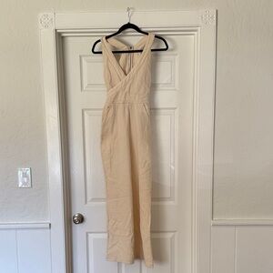 Anthropologie Beige Sleeveless Jumpsuit